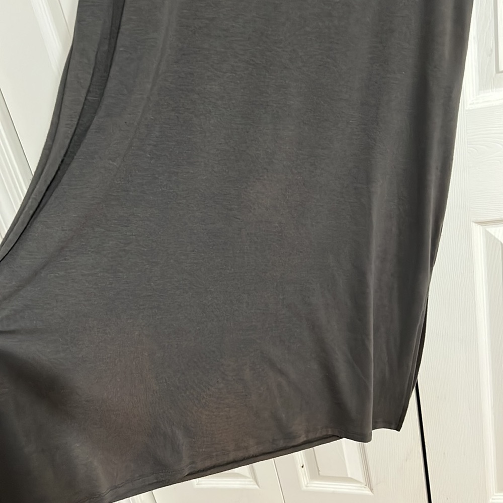 Zenana Premium Charcoal Grey Swing Midi Dress w/ Pockets XL - Picture 6 of 8